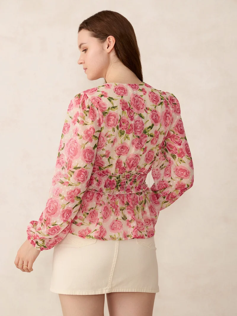 Outzidr Multi Printed Peplum Top